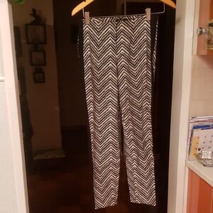 Robell Black and White Geometric Pants